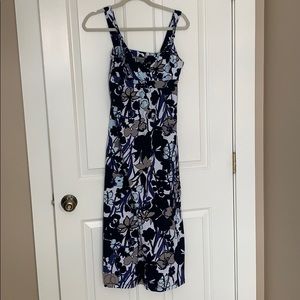 Ann Taylor - blue printed floral maxi dress